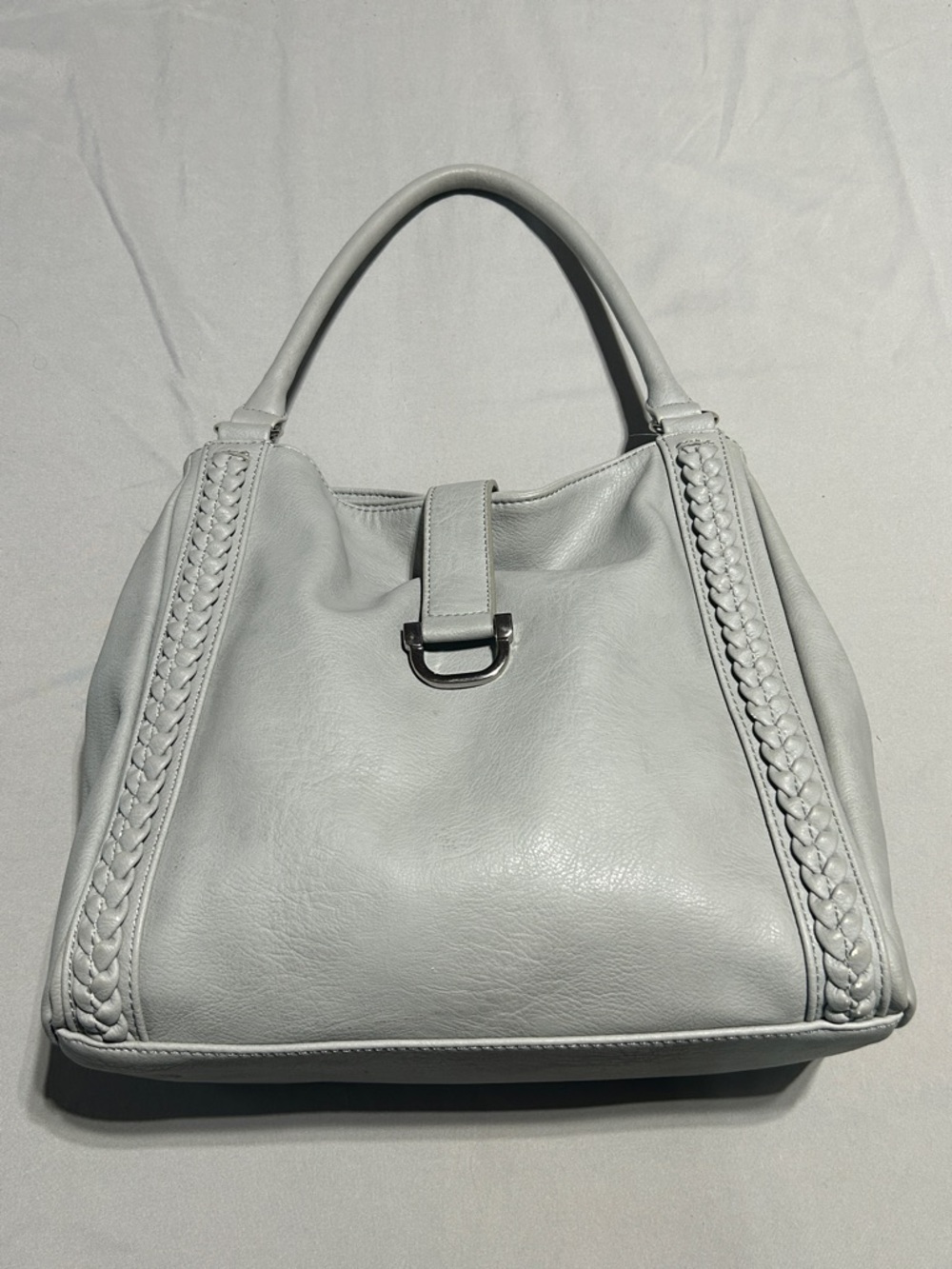 Ricki's Light Gray Braided-Trim Shoulder Bag